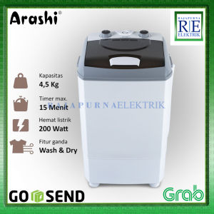 ARASHI Mesin Cuci Portable 4.5 Kg Laundry AWM 451A / 452A / 453A 1 Tabung Garansi Resmi