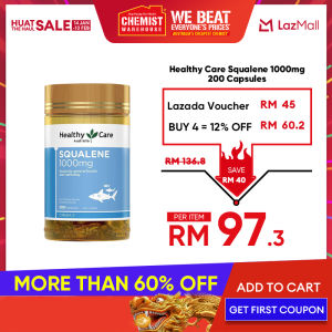 Healthy Care Squalene 1000mg 200 Capsules Help Maintain Heart Brain Health Help Promote Skin Health Chemist Warehouse