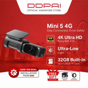 DDPAI Dash Cam Mini 5 4K 2160P HD DVR Car Camera Hidden Android Wifi 4G Connect Auto Video Recorder Dashcam