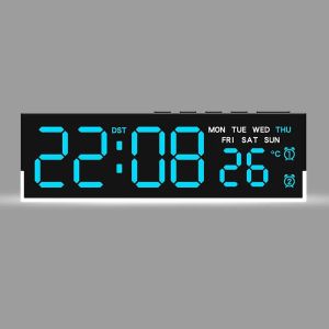 USB Powered Digital Alarm Clock with White Mood Light TEMP Week 2 Alarm DST Table Clock 3 Levels Brightness 12/24H LED Clock2026