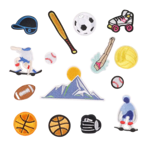 16 Pcs Aesthetic Repair Patches Iron on Applique Embroidered Patches Sports Series Iron on Patches Applique Patches