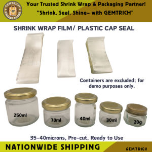100pcs Shrink Wrap Plastic Packaging /Shrinkable Plastic Sealer for Glass Jar Container 250ml-20g
