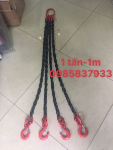 Dây xích cẩu 4 sợi 1 tấn 1 m móc tròn Kawasaki dùng móc buộc cẩu kéo an toàn hiệu quả tại Máy NTT