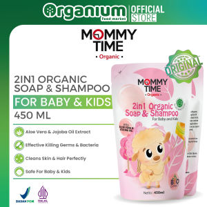 Soap & Shampoo baby Kids Organic MOMMY TIME 2in1 Sabun Sampo Mandi Perawatan Anak - 450ml