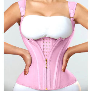 Shapewear Fajas Colombianas Girdles Double Compression Vest Top Waist Trainer Corset with Zipper Hook Flat Belly Slimming Body Shaper Belt