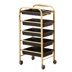 Barber Shop 5 Layers Drawer Trolley Salon Tools High end Hair Cut Accessories Storage Holder Gold