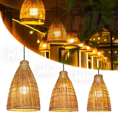 Đèn tre bán đó - Đèn mây tre đèn treo trang trí giá rẻ.