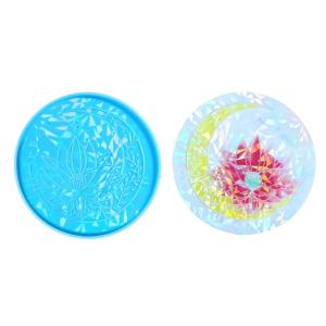 Resin Coaster Molds Coaster Silicone Molds Lotusflower Shaped Epoxy Resin Molds for Hand-Making DIY Cup Pads