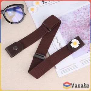 Fashion Nonporous Square Buckle Versatile Wild Leather Belt Canvas Material Invisible