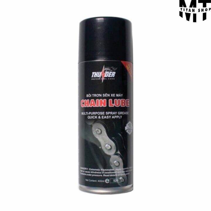 Chai Xịt Bôi Trơn Bảo Dưỡng Sên/Xích Xe Máy Thunder Chain Lube 400ml-MTS