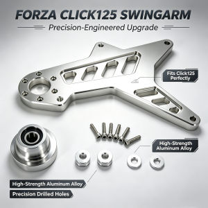 CNC Aluminum Swingarm Extension Bracket For Honda Click 125 High Strength Precise Hole Position Motorcycle Modification Parts Complete Set With Bolts Spacers
