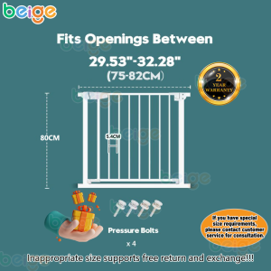 Beige Safety Gate Fence Barrier for Baby Child Dog Pet Stairs Sturdy Adjustable Indoor Dog Gate Baby Door