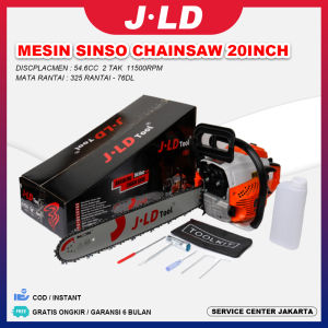 JLD Chainsaw mesin potong kayu 20inch mesin sinso Chainsaw 54.6CC Mesin Potong Kayu 2-tak mini potong kayu alat potong kayu Kualitas