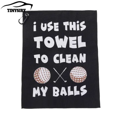 Microfiber Golf Towel for Cleaning Golf Bag Towel with High Strength Clip Funny Microfiber Golf Towel with Clip – Printed Golf Ball Cleaning Towel for Golf Fans Friends Husband Boyfriend for Golf