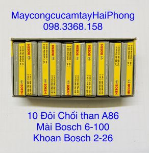 CHỔI THAN A86 HỘP VÀNG ( dùng cho máy mài BO$CH 6-100 / Khoan BO$CH 2-26 )