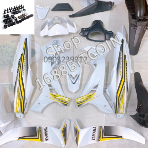 (Tặng Tem ) Bộ Vỏ Nhựa - dàn áo xe Sirius - sirius RC màu TRắng đen -nhựa trắng nguyên sinh cao cấp LOẠI ĐẸP