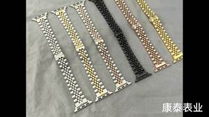 Applicable AppleWatch watch band s10 Generation 18*14mm Slim Five Beads with a Small Waistline iwatch Steel Strip