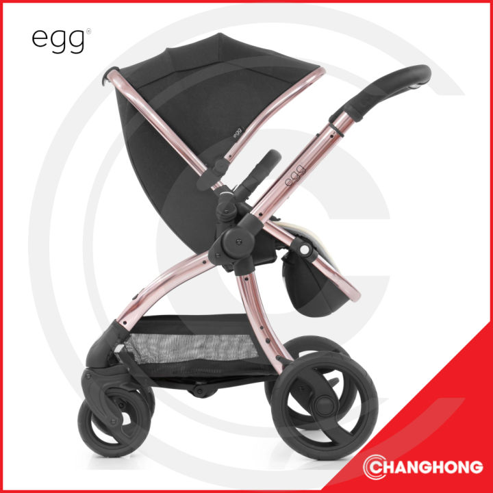 egg Stroller Diamond Black Fabric on Rose Gold Chassis Lazada