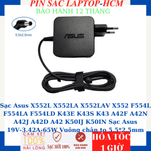 Sạc Asus X552L X552LA X552LAV X552 F554L F554LA F554LD K43E K43S K43 A42F A42N A42J A42D A42 K50IJ K50IN Sạc Asus 19V-3.42A-65W Vuông chân to