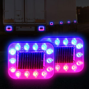 1 Pcs Car Signal lights Strobe lighting Solar Energy 14LED Flashing light Warning Light Seven colors Lamp For Truck