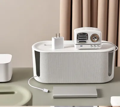 🌈Cable Storage Box for Wire management and Power Plug Charger Socket WIFI Router Socket Organizer Line Storage Bin Cable Box Cable Strip Wire Case