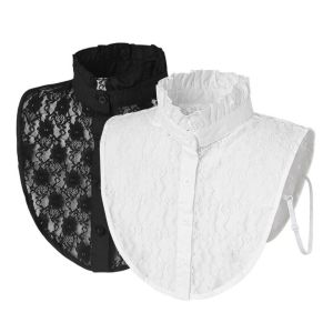 WAPKTY Detachable Fake Collar White Black Lace Neckline Clothes Accessory False Collar Women Girls
