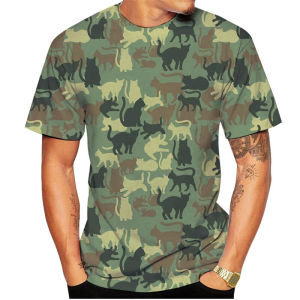[Local Stock] VCC New Camouflage 3D Printed T Shirt For Men Outdoor Camping Casual Short Sleeve Camo Sports Gym Fitness Soldiers T-shirt Clothing