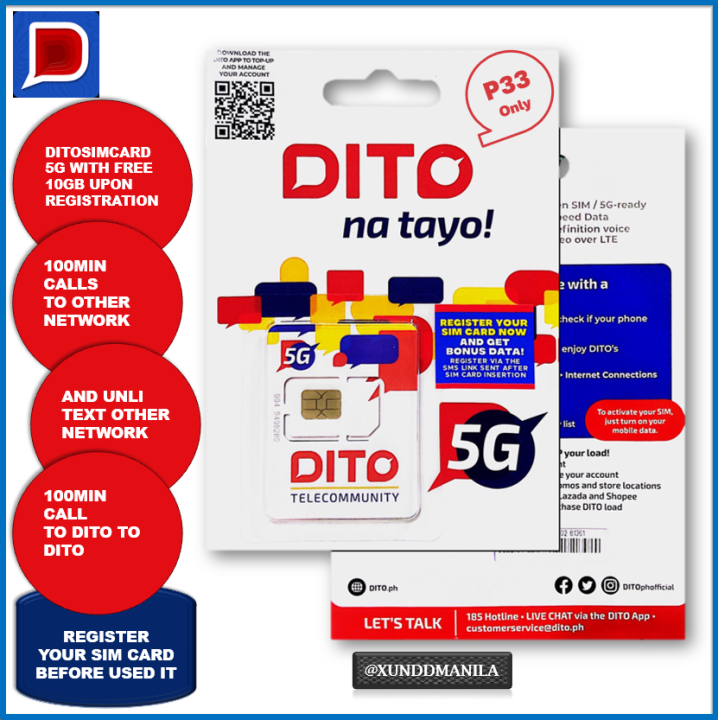 DITO SIMCARD 5G With Free Up 5GB, 7GB To10GB & 100min Calls To Other ...