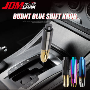 JDMGRAM With Button Car Gear Shift Knob Automatic Manual 5 Speed Universal Auto Shifter Lever Switch Parking Replacement Accessories