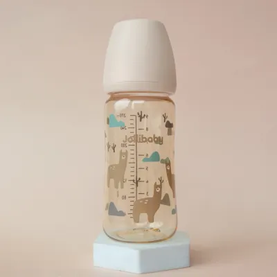 Jollibaby PPSU Feeding Bottles Baby Wide Neck Durable Formula Bottle Soft Silicone Nipple BPA Free