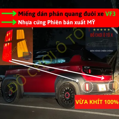 [VF3] Miếng dán phản quang hõm xe đi đêm xe VF3 keo 3M Tốt kèm trợ dính - HÀNG HOT