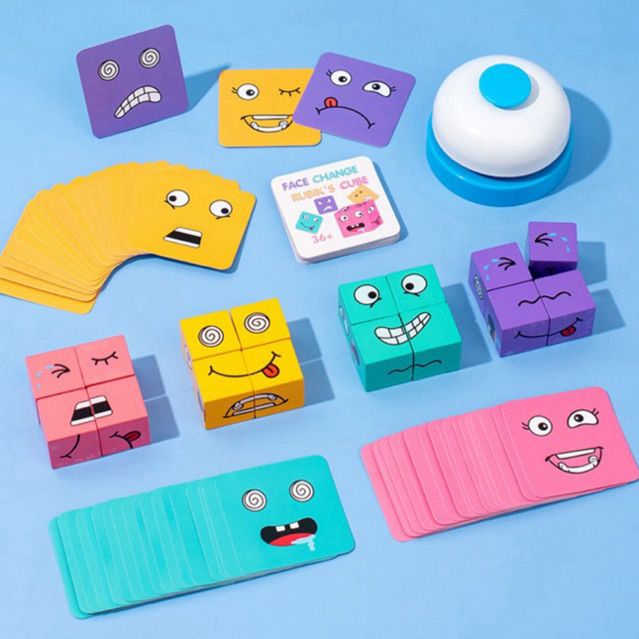 ร้านคนไทย ส่งเร็ว⭐️ บล็อคต่อไม้เปลี่ยนอารมณ์ Face Change Rubio Cube ...