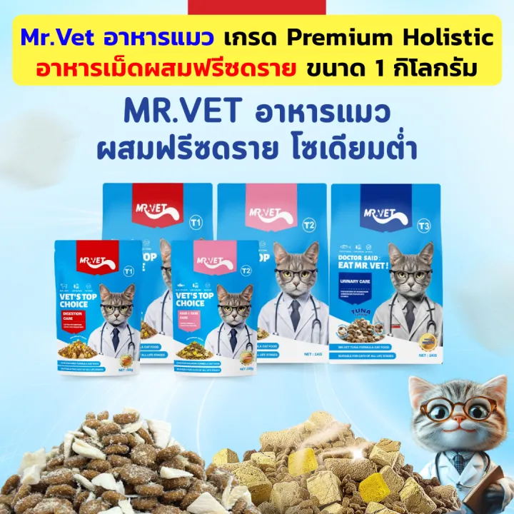 อาหารแมว Mr. Vet Holistic Premium ผสมฟรีซดราย