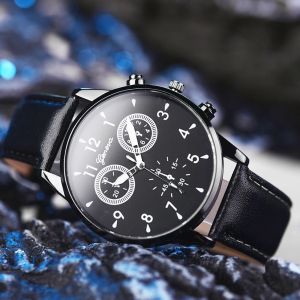 HAMURA COD J12 Jam Tangan Pria Geneva Bisnis Korea Jam Tangan Sporty Tali Kulit Tren Kekinian Import Fashion Jam Tangan Pria Kulit Analog Fashion