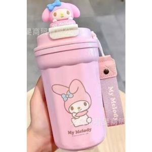 480ML Sanrio Mymelody Kuromi Cinnamoroll Pochacco Pompom Purin Stainless Steel Coffee Cup Travel Thermal Mug Leak-Proof Thermos Bottle Tea Coffee Mug Insulated Cups