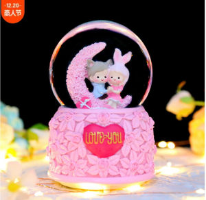 Quả cầu tuyết cặp đôi đáng yêu lâu đài Disney Cầu tuyết thủy tinh Lover Couple Disney Quà lưu niệm tặng người yêu Quà tặng bạn gái 14/2 ý nghĩa