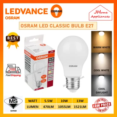 OSRAM LED BULB 5.5W / 10W / 13W CLASSIC BULB E27 [ COOL DAYLIGHT / COOL WHITE / WARM WHITE ] ENERGY SAVING