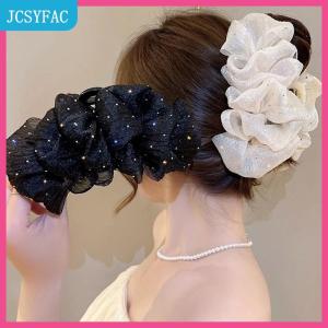 JCSYFAC Mùa Hè Ngọt Ngào Lưới Vải Tuyn Sao Bong Bóng Tóc Claw Clip Cho Phụ Nữ Rắn Ponytail Clip Phụ Kiện Mũ