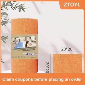 【ZTOYL】 1 cuộn 20 chiếc khăn lau sợi nhỏ Khăn lau không xơ có thể tái sử dụng cho nhà bếp khăn bếp siêu thấm khô nhanh