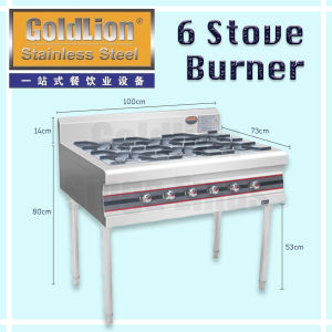 Stainless Steel 6 Stove Open Burner Dapur Kwali Range Masak Clay Pot / Sizzling Six Enam Stand Leg Gas Free Standing 6 Slice Toaster Stovepipe 6 Inch - Lazada