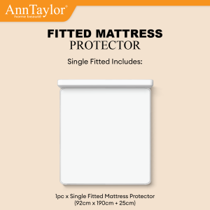 Ann Taylor Fitted Mattress Protector | Anti-Dust Mite & Extra Comfort Fill (Single / Super Single / Queen / King)