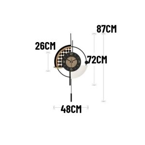 FFBH Nordic Modern Wall Clocks Curved‑edge Design Sound‑activated Glowing Silent Large‑sized Wall Clock Hotel Living Room Home Decor B8T9H