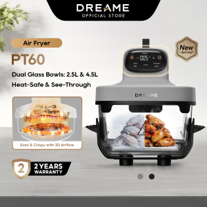 Dreame PT60 Portable Tasti™ 5-in-1 Air Fryer | 360° Panoramic View | 2.5L/4.5L Compact Capacity