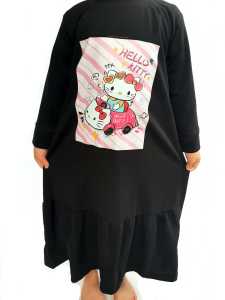 BAJU GAMIS ANAK PEREMPUAN  MUSLIM  UMUR 1-10 TAHUN KAKI KERUT PRINTING KITI MOBIL