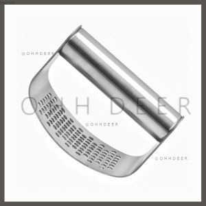 OHHDEER Multifunction Manual Garlic Press Curved Garlic Grinding Slicer Stainless Steel Garlic Press