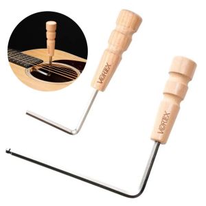 JESJELIU Wooden Handle Guitar Tool Neck Adjustment 4mm/5mm Guitar Special Wrench  Extended Version Rod Hexagonal Wrench