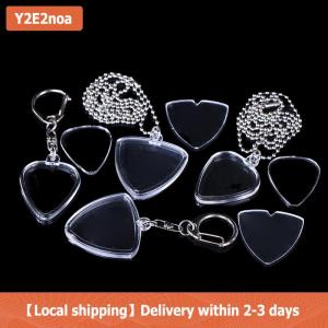 【Local shipping】 Guitarist lưu trữ guitar chọn hộp bộ sưu tập rõ ràng chủ Keyring Túi hình trái tim chọn kích thước trường hợp phụ kiện âm nhạc
