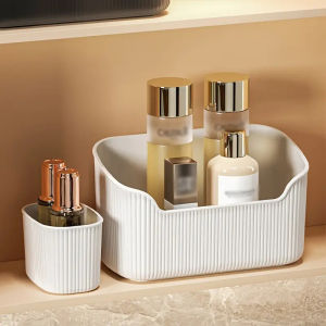 2pcs Square Plastic Cosmetic Tools Organizer Box Countertop Makeup Comestic Tools Box Multifunctional Cabinet Storage Organizer