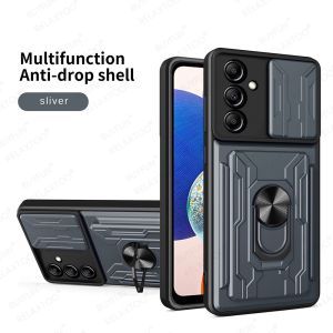 Samsung M14 5G 2023 Shockproof Armor Casing Hard Camera Protect Phone Case For Samsung Galaxy M14 SamsungM14 M 14 14M 4G Card Slot Ring Holder Back Cover