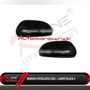 SEPASANG COVER SPION COVER MIRROR TUTUP BATOK SPION LAMPU 2WARNA AGYA AYLA 2023 2024 2025 HITAM & CHROMEt